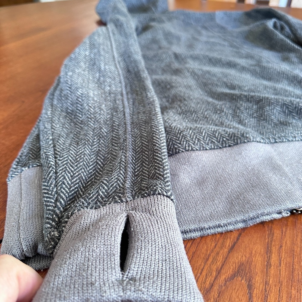 Cabelas Womens Jacket Gray Herringbone Fleece Hooded Long Sleeve Sz L Outdoors - Picture 6 of 16